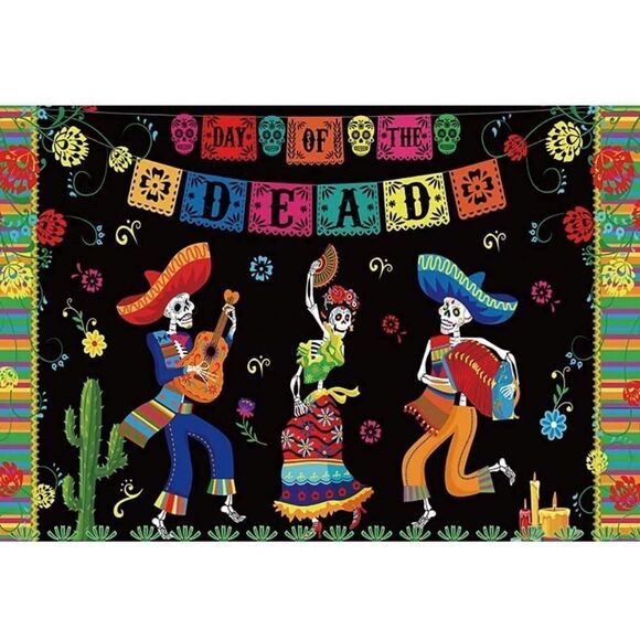 Day of the Dead photo shoot cloth backdrop/wall hanging - Picture 16 of 16